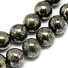 Natural Pyrite Beads Strands G-S265-03-12mm-2