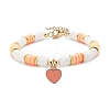 Heart Charm Bracelet BJEW-JB07655-04-1