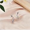 Clear Cubic Zirconia Snake Stud Earrings JE1077A-5