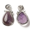 Natural Amethyst Pendants G-A031-02P-01-2