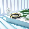 2Pcs 2 Style Natural Qinghua Jade & Lava Rock Round Beaded Stretch Bracelets Set with Column Synthetic Hematite BJEW-JB07574-2