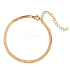 3mm 304 Stainless Steel Flat Snake Dome Herringbone Chain Link Bracelet for Men Women BJEW-CJC0001-02B-3
