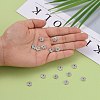 5-Petal Brass Micro Pave Clear Cubic Zirconia Bead Caps ZIRC-P001-31P-5