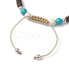 Starfish & Tortoise Synthetic Turquoise Braided Bead Bracelet BJEW-JB09967-02-4