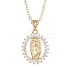 Brass Micro Pave Clear Cubic Zirconia Pendant Necklaces NJEW-JN04798-1
