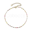 304 Stainless Steel Enamel Link Chains Anklets AJEW-AN00588-02-1