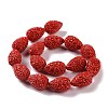 Dyed Synthetical Coral Teardrop Shaped Carved Flower Bud Beads Strands CORA-L009-02-3