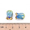 5-Petal Rack Plating Brass Enamel Bead Cap X-KK-P024-13-RS-4