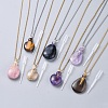 Natural Gemstone Perfume Bottle Pendant Necklaces NJEW-F251-12-1