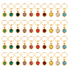 40Pcs 10 Color PVD Vacuum Plating Real 18K Gold Plated 201 Stainless Steel Rhinestone Charms PALLOY-AB00194-1