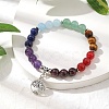 Chakra Gemstone Beaded Stretch Bracelets BJEW-JB10204-03-2