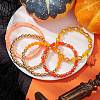 5Pcs 5 Styls Autumn Acrylic & Polymer Clay & Plastic Round Beaded Stretch Bracelet Sets BJEW-JB10972-2