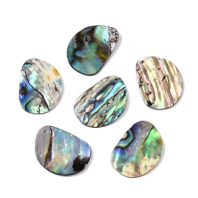 Natural Paua Shell Pendants SHEL-T020-12-1