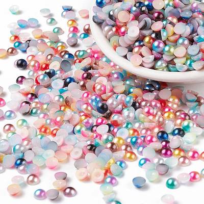 Imitation Pearl Acrylic Cabochons OACR-R063-8mm-M-1