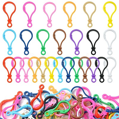 Opaque Solid Color Bulb Shaped Plastic Push Gate Snap Keychain Clasp Findings KY-YW0001-55-1