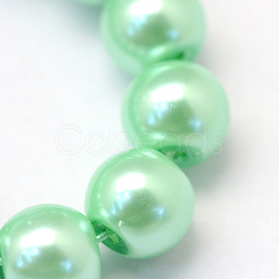 Baking Painted Pearlized Glass Pearl Round Bead Strands X-HY-Q330-8mm-63-1