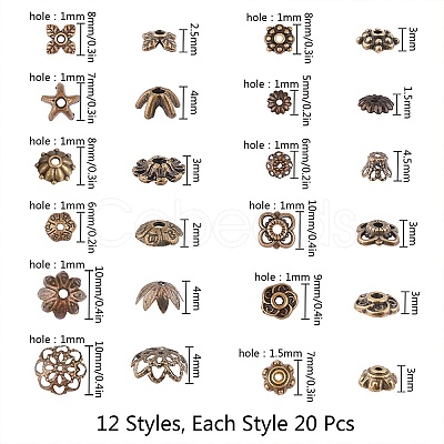 SUNNYCLUE Iron & Alloy Bead Caps IFIN-SC0001-12-1