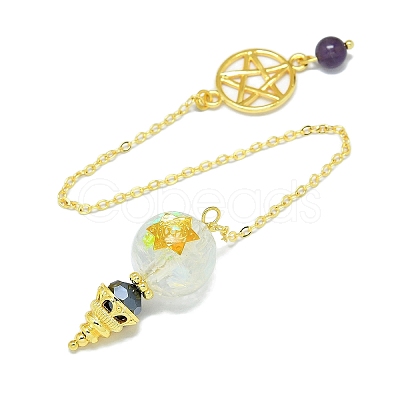 Round Resin Dowsing Pendulum Big Pendants G-C117-01G-06-1