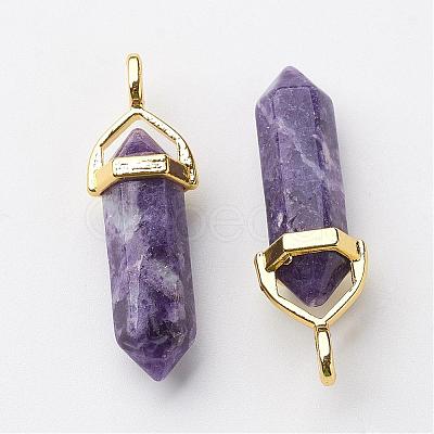 Natural Charoite Pointed Pendants G-G902-A03-1