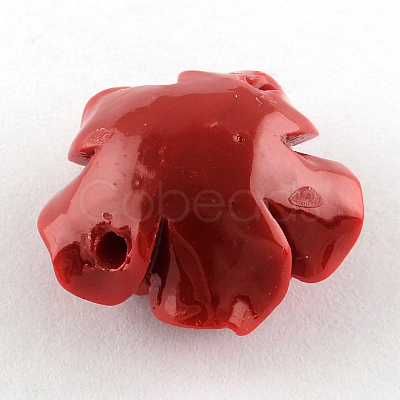 Dyed Flower Synthetical Coral Beads CORA-R011-30B-1