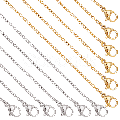 Nbeads 20Pcs 2 Style 304 Stainless Steel Cable Chain Necklaces Set for Men Women NJEW-NB0001-04-1