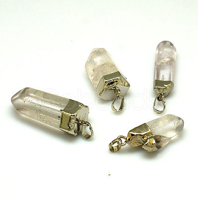 Natural Quartz Crystal Pointed Pendants G-M006-M03-1