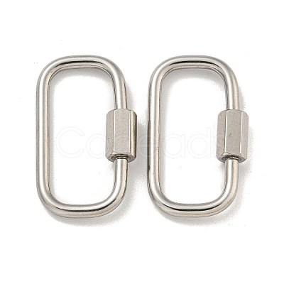 Non-Tarnish 304 Stainless Steel Screw Carabiner Lock Charms STAS-C092-05H-P-1