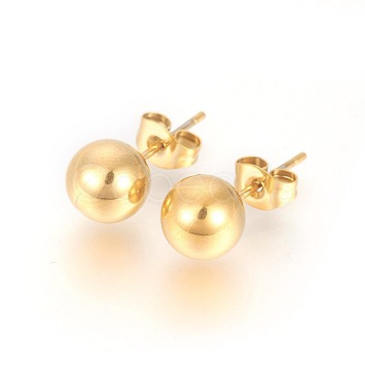 304 Stainless Steel Stud Earrings EJEW-E244-B01-G-1