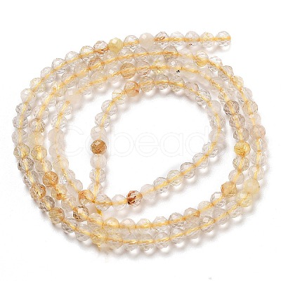 Natural Gold Rutilated Quartz Beads Strands G-G161-A17-05-1