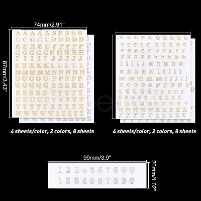 CHGCRAFT 24 Sheets 3 Style Cupronickel Stickers DIY-CA0003-51-1