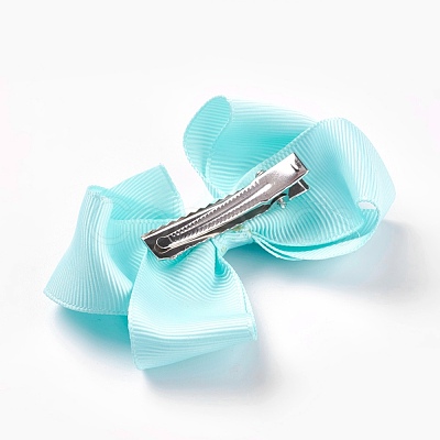 Grosgrain Bowknot Alligator Hair Clips PHAR-WH0002-A06-1