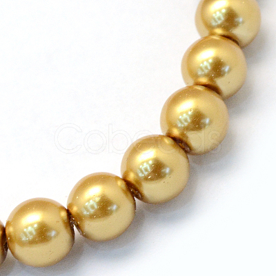 Baking Painted Pearlized Glass Pearl Round Bead Strands HY-Q330-8mm-08-1