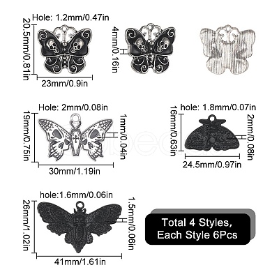 SUNNYCLUE 24Pcs 4 Style Alloy Enamel Pendants FIND-SC0005-08-1