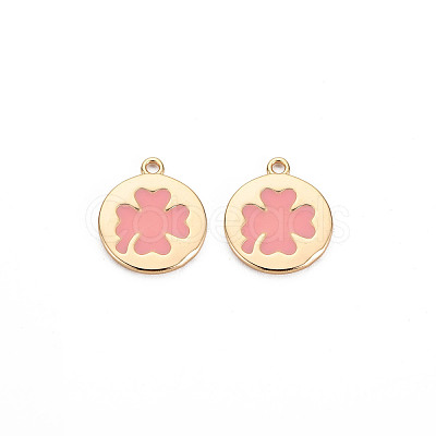 Brass Enamel Charms KK-S356-669G-NF-1