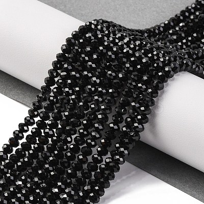 Natural Black Spinel Beads Strands G-E560-Q05-1