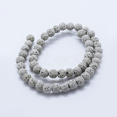 Natural Lava Rock Beads Strands X-G-P349-01-8mm-1