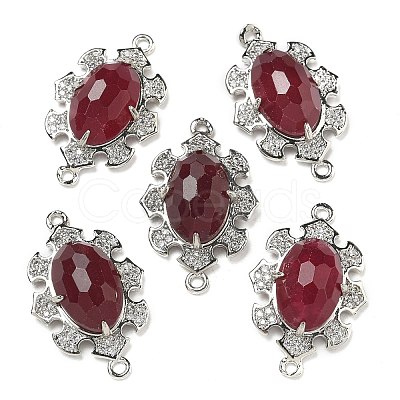 Natural Mixed stone Faceted Oval Connector Charms G-G181-06P-1