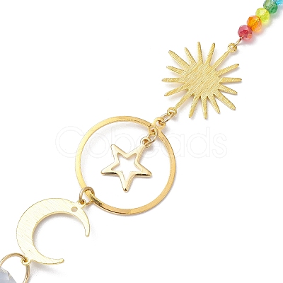 Brass Sun Moon Star Hanging Ornaments HJEW-JM01950-02-1