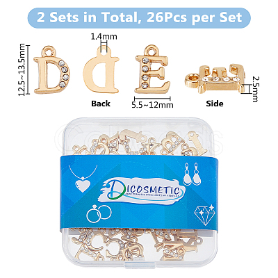 DICOSMETIC 2 Sets Alloy Rhinestone Charms ALRI-DC0001-07-1