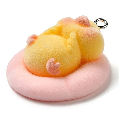 Flocking Resin Sleeping Pendants RESI-D072-02B-1