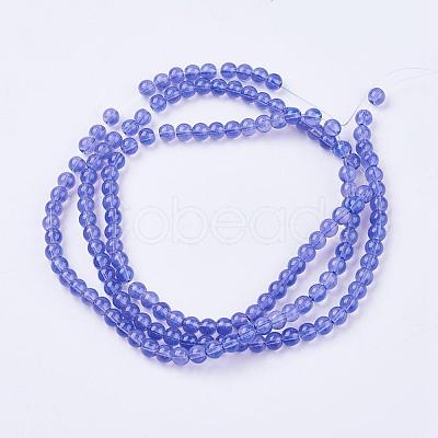 Baking Painted Glass Beads Strands X-DGLA-Q023-8mm-DB44-1