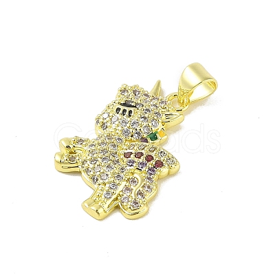 Brass Micro Pave Cubic Zirconia Pendants KK-E111-26G-1