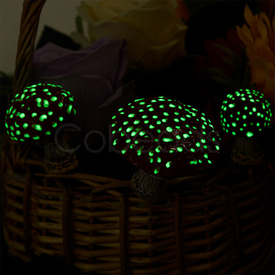 Resin Miniature Luminous Mushroom Ornaments AJEW-WH0326-72-1