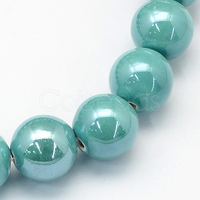 Pearlized Handmade Porcelain Round Beads X-PORC-S489-14mm-06-1