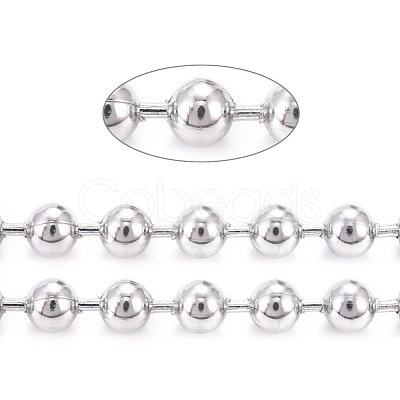 Tarnish Resistant 304 Stainless Steel Ball Chains CHS-F009-01E-P-1