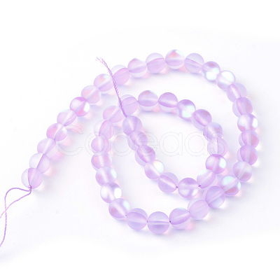 Synthetic Moonstone Beads Strands X-G-R375-6mm-A02-1