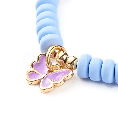 Butterfly Alloy Enamel Charm Bracelet for Teen Girl Women BJEW-JB06917-1