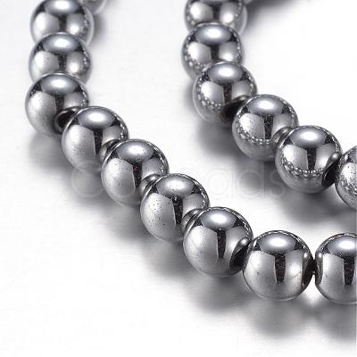 Electroplate Magnetic Synthetic Hematite Bead Strands G-A165A-4mm-04-1