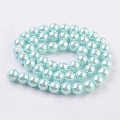 Eco-Friendly Glass Pearl Bead Strands X-HY-A008-8mm-RB034-1