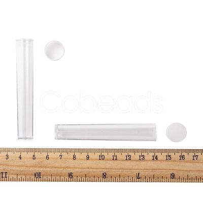 Clear Tube Plastic Bead Containers with Lid C066Y-1